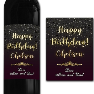 Étiquette de bouteille de vin personnalisée 21ème / 30ème / 40ème / 50ème cadeau -Idéal Célébration / Anniversaire / Anniversaire / Cadeau de mariage étiquette de bouteille personnalisée