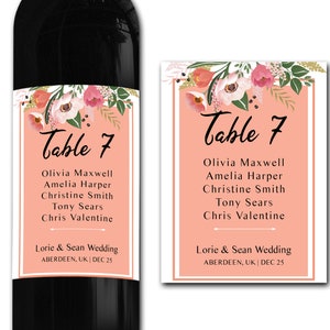 Étiquette de table de mariage personnalisée 21ème / 30ème / 40ème / 50ème cadeau -Idéal Célébration / Anniversaire / Anniversaire / Cadeau de mariage étiquette de bouteille personnalisée