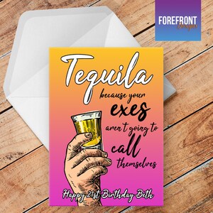 Gepersonaliseerde 'Tequila' grappig / grap / onbeleefde wenskaart - elke gelegenheid verjaardag / bruiloft / jubileum / afstuderen / verloving cadeau idee.