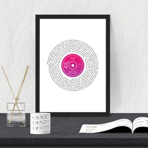 Impresión de música lírica de vinilo personalizada, Primera canción de baile, Arte de grabación personalizado, Impresión de tipografía, Impresión de vinilo de canción favorita, Arte de canción personalizado