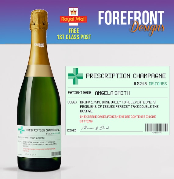 Perfect Birthday//Wedding//Graduation Gift Personalised Prosecco bottle label