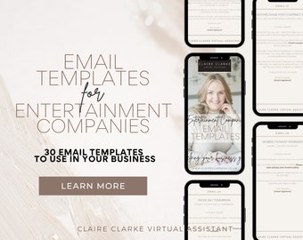 Entertainment Companies Email Templates, Email Template, Editable Email Response, Wedding Emails, Email Marketing, Band Emails