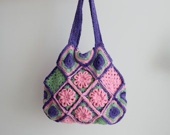 Crochet granny square bag