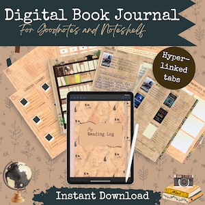 Digital Reading Journal Dark Academia-Themed Reading Log