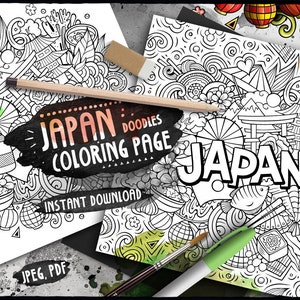 JAPAN Digitale Malseite/ Ausmalbilder Erwachsene/ Ausmalbilder zum Ausdrucken/ Mandalas zum Ausmalen und Malen