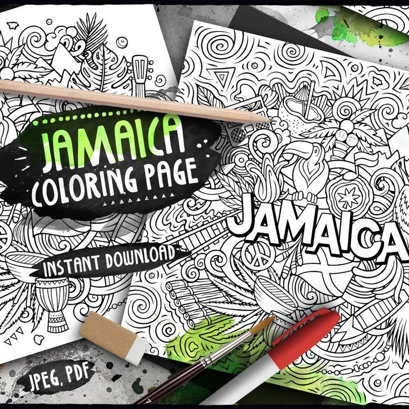 Jamaican Colouring Book - Etsy