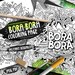 BORA-BORA Digital Coloring Page/ Tropical Doodle Illustration/ Exotic ...
