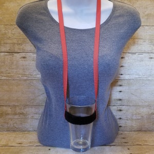 Drinking Lanyard - Solid Red ***NEW LENGTH Cup Lanyard Beer Lanyard Adjustable Lanyard Beer Fest Beerfest Drink Holder Drink Necklace