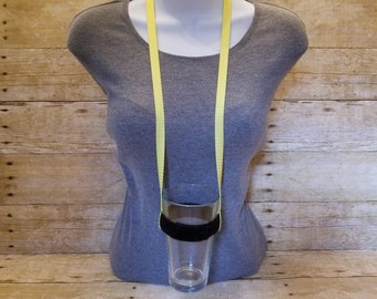 Drinking Lanyard - Solid Yellow ***NEW LENGTH Cup Lanyard Beer Lanyard Adjustable Lanyard Beer Fest Beerfest Drink Holder Drink Necklace