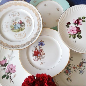 Assiettes PLATES dépareillées, assiettes porcelaine France vintage