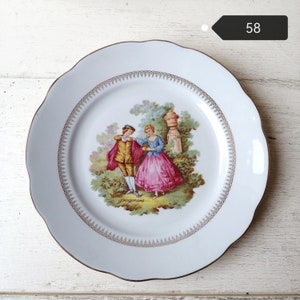 Assiettes PLATES dépareillées, assiettes porcelaine France vintage Modèle 58