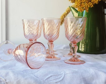 Stemmed glasses, small liqueur glasses, Rosaline Luminarc France Collection, set of 6