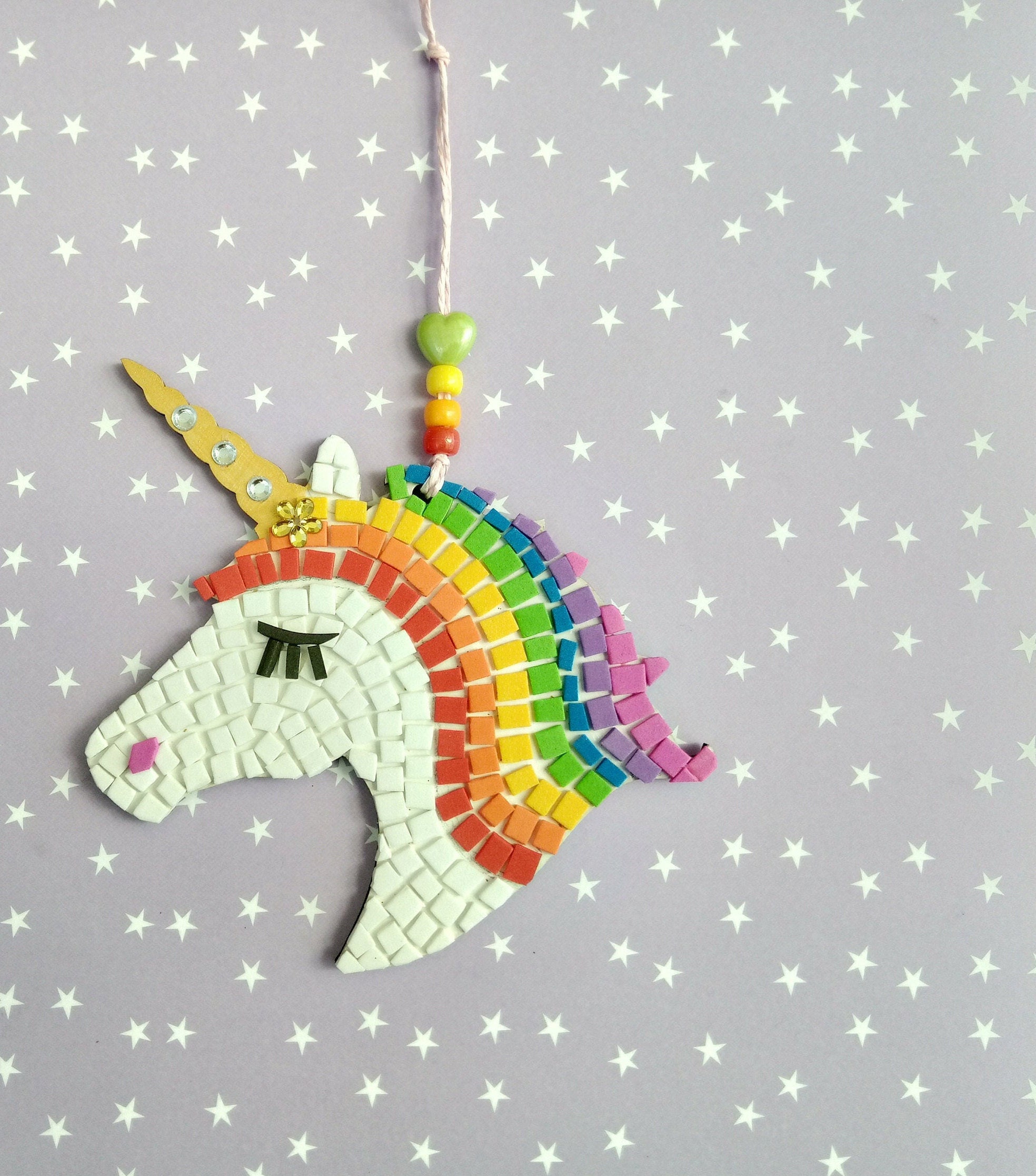Children's Unicorn Mosaic Kit Make a Mosaic Kit Birthday Etsy UK