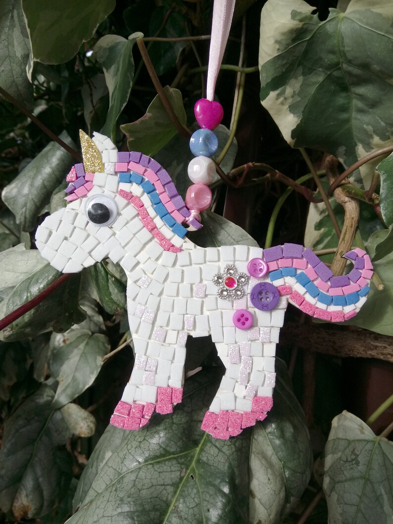 Mosaic Unicorn Kit Make Your Own Mosaic Kit Birthday Gift Etsy