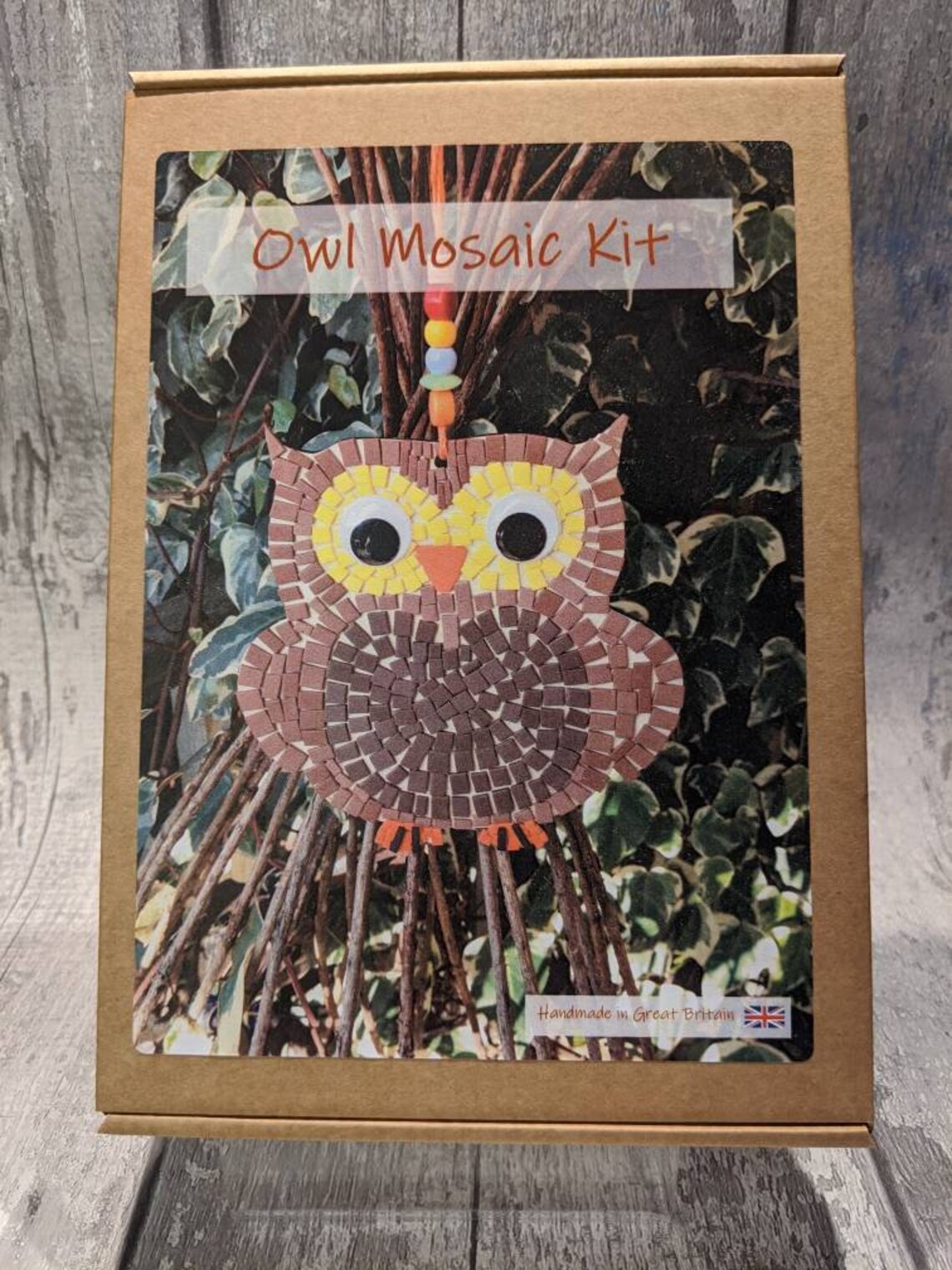 Mosaic Owl Kit Make a Mosaic Kit Birthday Gift Activity Eva Etsy UK