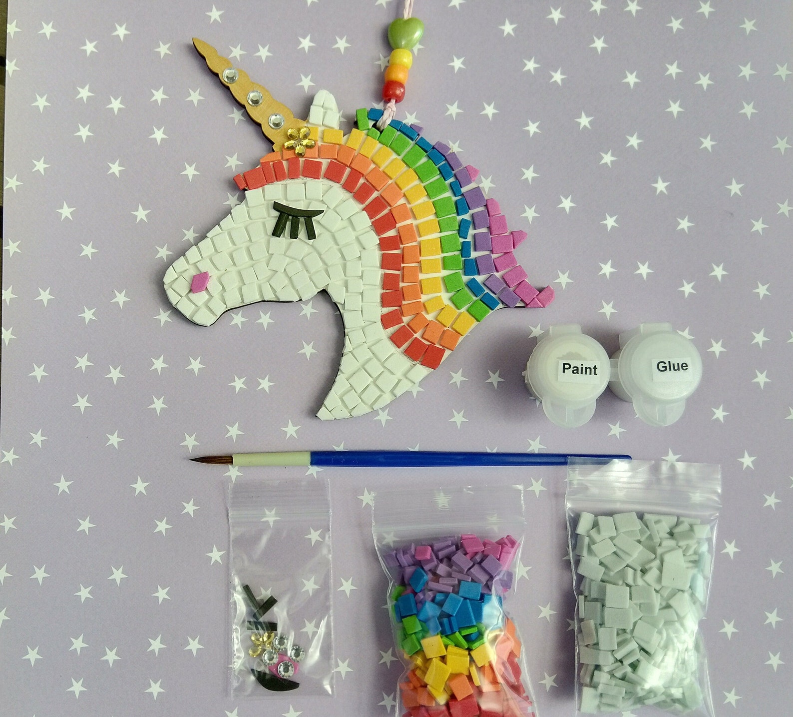 Mosaic Unicorn Kit Make A Mosaic Kit Mosaic Activity Etsy UK