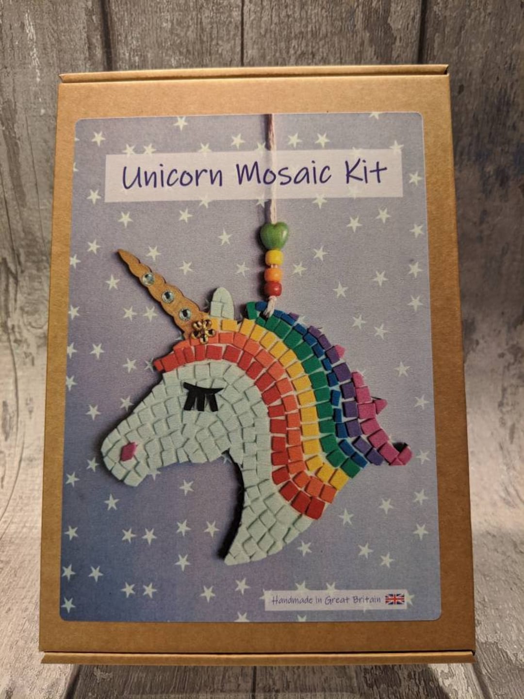 Children's Unicorn Mosaic Kit, Make a Mosaic Kit, Birthday Gift