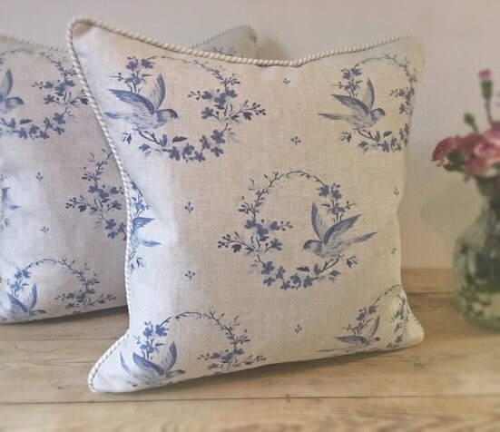 Bespoke Cushions Handmade to Order Various Styles and Trimmings Peony Sage Birdsong Linen please Note Available by Custom Order Only Etsy Canada