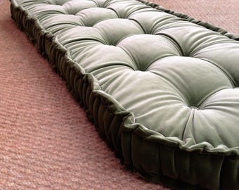 Custom Bench Cushion Handmade in Cotton Velvet - Please note that full price is on quotation