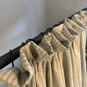 Custom Cottage Pleat Curtains in French Blue Linen/ Cotton Pinstripe - Please note that full price is on quotation