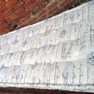 French Tufted Style Cushion, Manuscript Linen, Buttoned, Window Seat, Bench, Vintage Style-Please Note-Full Price on Quotation