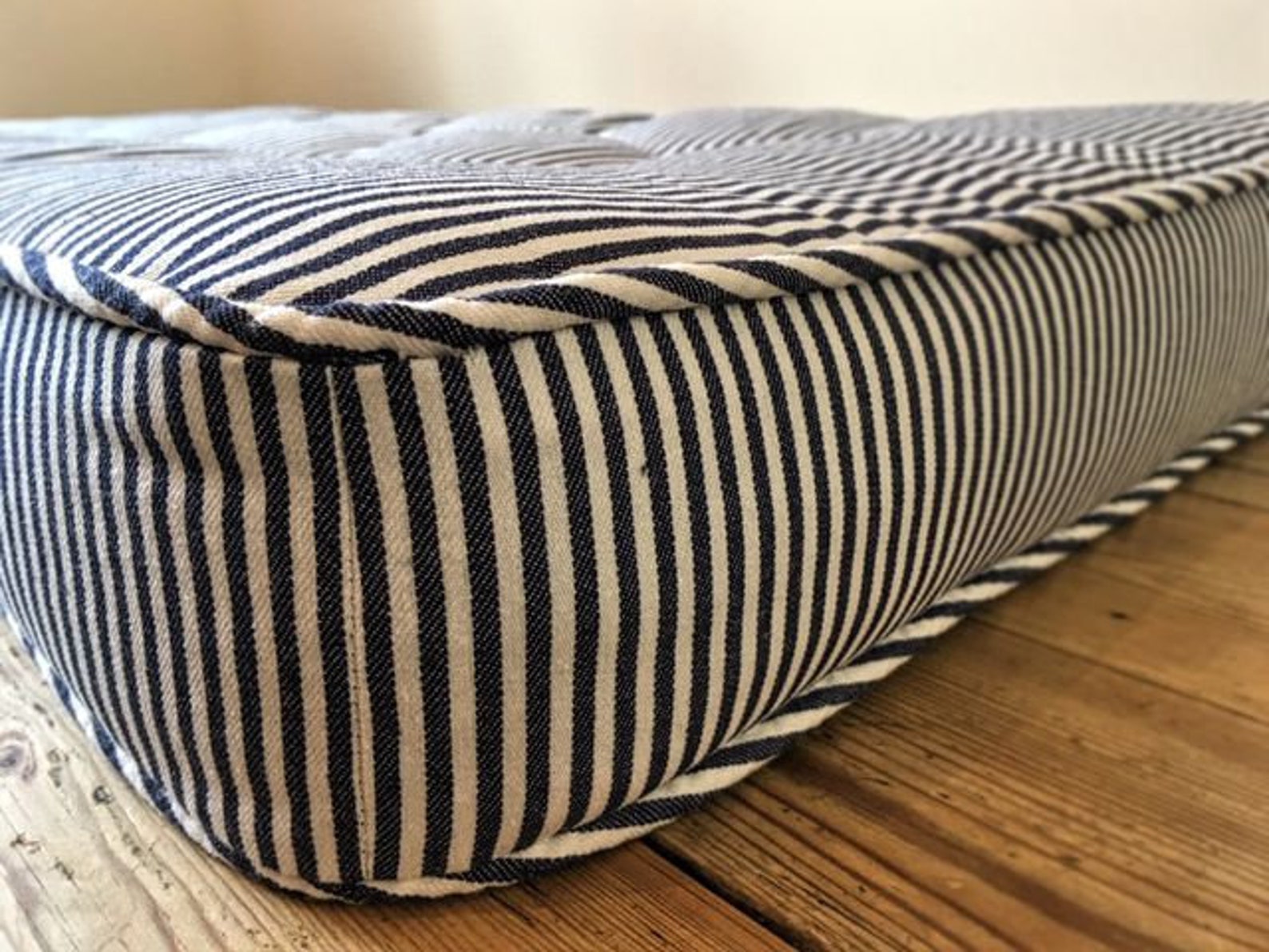 Classic Piped Box Cushion Buttoned Bench Window Custom Etsy