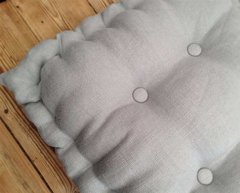 Handmade Linen Seat Pad Cushion Made to Measure Tufted Etsy