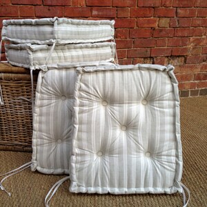 Handmade Seat Pad With Ties Box Cushion French Tufted Style Dining Set PLEASE NOTE Full Price on Quotation Etsy