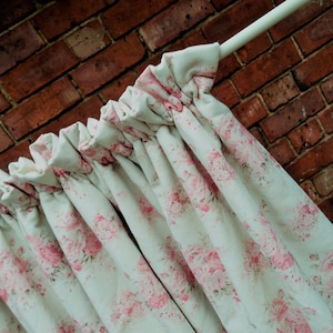 Custom Cottage Pleat Curtains in Sarah Hardaker Florence Faded Pink Linen - Please note that full price is on quotation