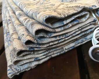 Custom Interlined Blackout Roman Blind/ Shade in Colefax & Fowler Corrigan Blue Linen - Please note full price is on quotation