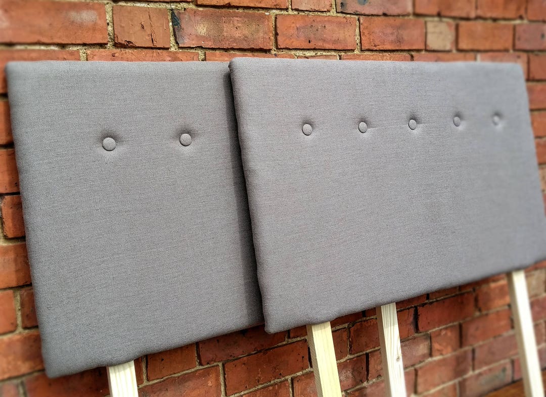 Handmade Linen Headboard, Upholstered, Made to Measure, Buttoned