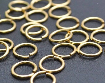 100 Gold filled jump rings, 4mm, 5mm, 22 gauge jump rings, gold open jump ring, locking jump ring