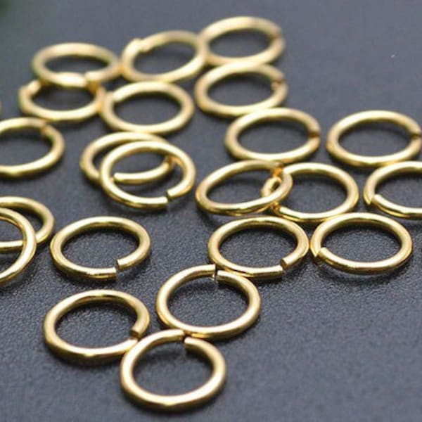 100 Gold filled jump rings, 4mm, 5mm, 22 gauge jump rings, gold open jump ring, locking jump ring