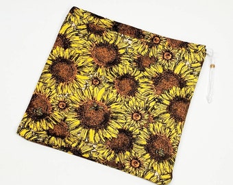 Sunflower Grip Bag, Gymnastics Grip Bag, Gymnast Gear, Chalk Bag, Grips, Grip Bag, Grip Pouch, Drawstring Grip Bag, Sunflower, Bee Bag