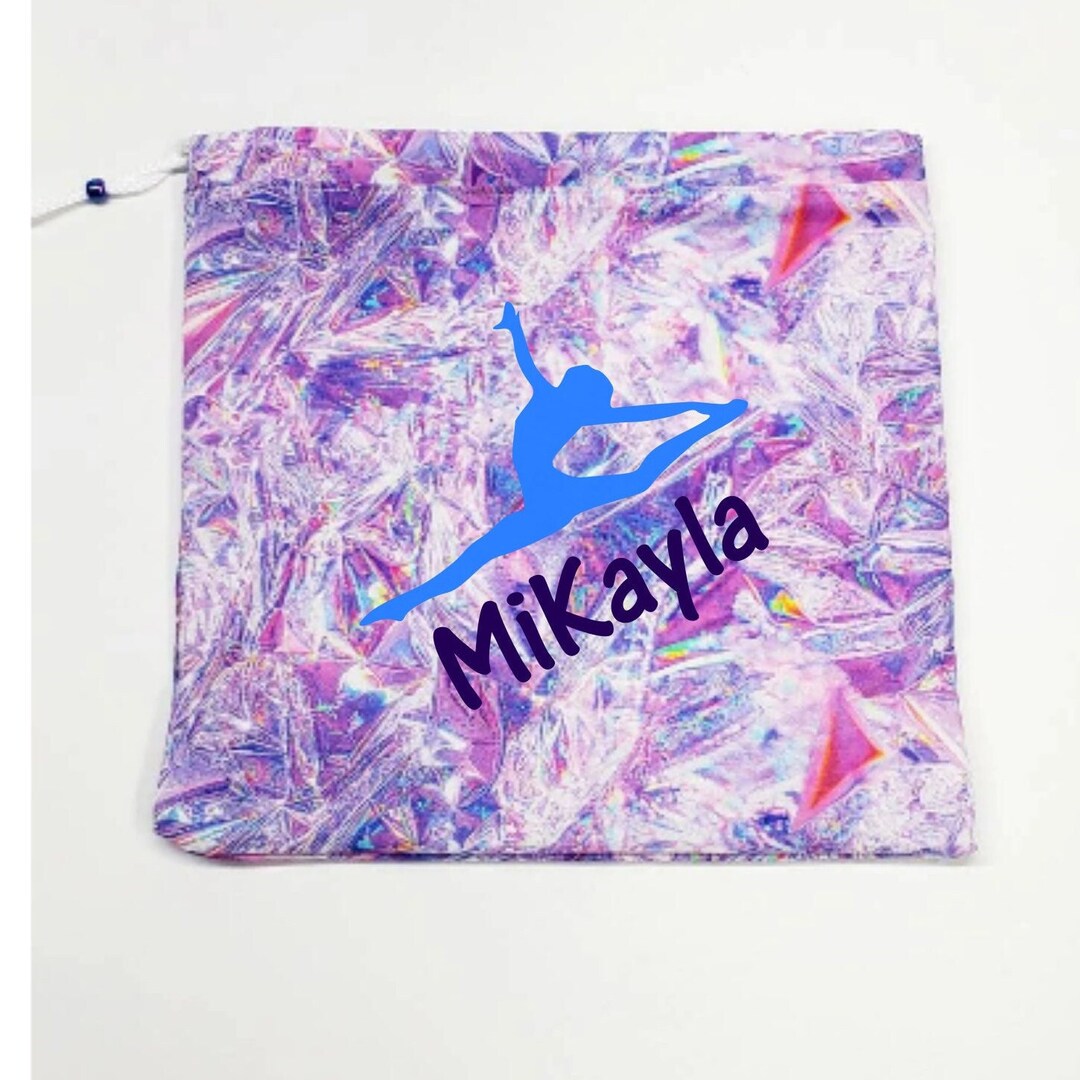 Custom Grip Bag, Gymnastics Grip Bag, Purple Glass Grip Bag, Drawstring