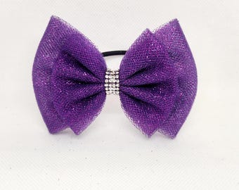 Noeuds pour cheveux en tulle scintillant pour fille : éblouissant de danse, d'acclamation et de gymnastique