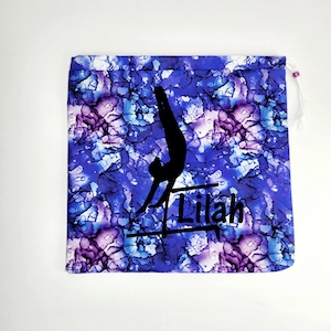 Purple Watercolor Grip Bag- Gymnastics grip bag, Paint splatter grip bag, Gymnastics gift, Birthday gift, Grip bag with name, Grips, Gymnast