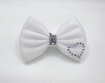 de gymnastique coeur violet scintillant | Accessoire cheveux antidérapant sécurisé pour la compétition