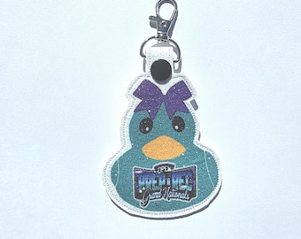 Porte-clés canard pailleté personnalisé | Cadeau pour l'équipe de pom-pom girls, faveur de la compétition