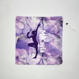 Purple Watercolor Grip Bag- Gymnastics grip bag, Personalized grip bag, Gymnastics gift, Birthday gift, Grip bag with name, Grips, Gymnast