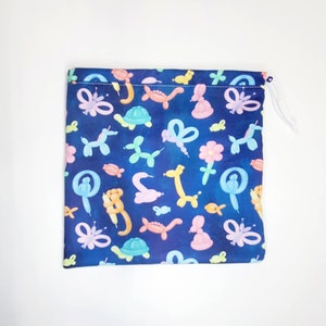 Bolsa de gimnasia con diseño de animales y globos: bolsa de tiza de algodón con cordón