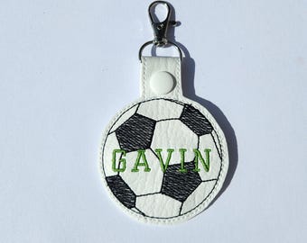 Porte-clés de football brodé personnalisé - Étiquette de sac personnalisée