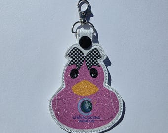 Porte-clés brodé Cheer Duck : cadeau porte-bonheur de pom-pom girl