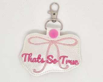 Porte-clés brodé C'est tellement vrai : étiquette de sac Gracie Abrams
