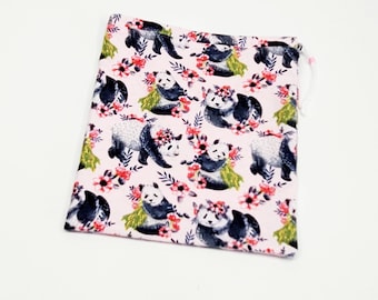 Pink Panda Grip Bag - Gymnastics Grip Bag - Drawstring Bag - Panda Bag - Makeup Bag - Panda Gift Bag - Gymnast Gift - Panda Chalk Bag