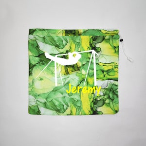 Green Watercolor Grip Bag- Boys Gymnastics grip bag, Custom grip bag, Gymnastics gift, Mens Gymnast, Grip bag with name, Grips, Bars