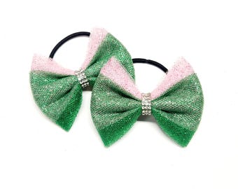 Mini nœuds Wicked Hair : ensemble de chignons roses et verts