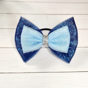 Tulle hair bow- Girls bow set, Gymnastics hair bow, Cheer hair bow, Hair bow, Glitter Hair Bow, Bling bow, Gymnastics gift, Birthday bow