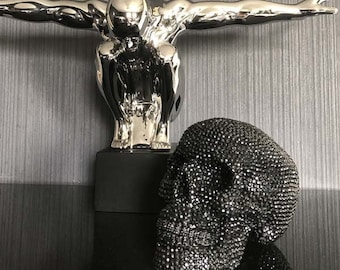 Rhinestone Skull // Skull Decor // Gothic Decor // Handmade by Haus of Skulls