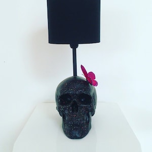 Butterfly Skull Lamp // Skull Decor // Skull Lamp // Handmade by Haus of Skulls